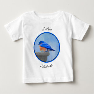 Bluebird-Malerei - Original Bird Art Baby T-shirt