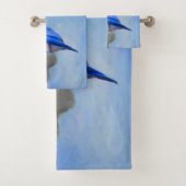Bluebird-Malerei - Original Bird Art Badhandtuch Set (Insitu)