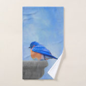 Bluebird-Malerei - Original Bird Art Badhandtuch Set (Handtuch)