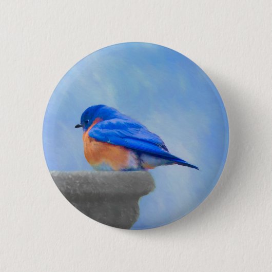 Bluebird-Malerei - Original Bird Art Button (Vorderseite)