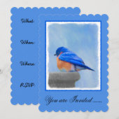 Bluebird-Malerei - Original Bird Art Einladung (Vorne/Hinten)
