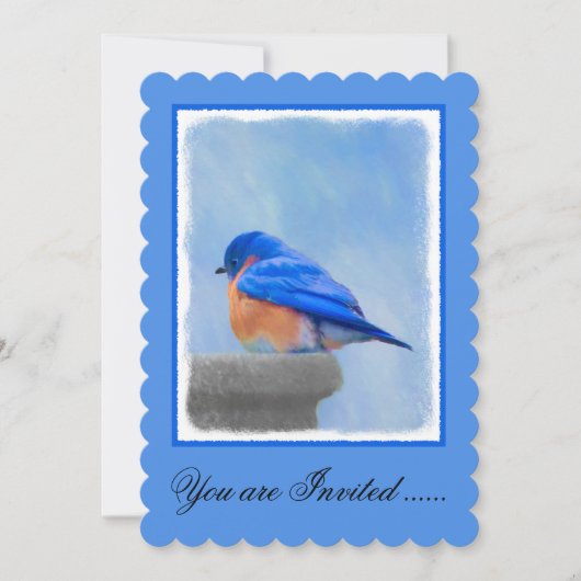 Bluebird-Malerei - Original Bird Art Einladung (Vorderseite)