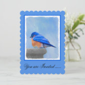 Bluebird-Malerei - Original Bird Art Einladung (Stehend Vorderseite)