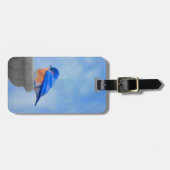 Bluebird-Malerei - Original Bird Art Gepäckanhänger (Vorderseite horizontal)