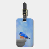 Bluebird-Malerei - Original Bird Art Gepäckanhänger (Vorderseite vertikal)