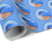 Bluebird-Malerei - Original Bird Art Geschenkpapier (Rolleneckpunkt)