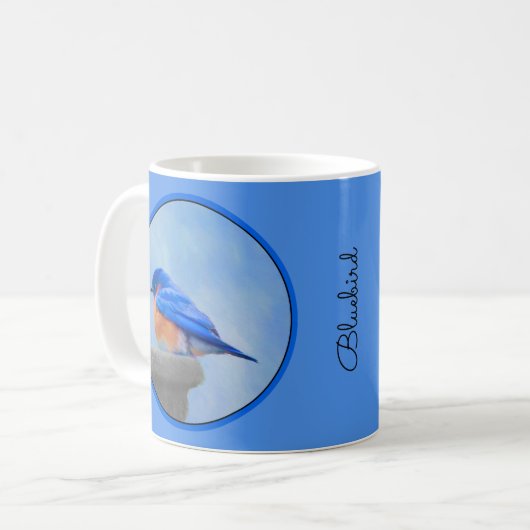 Bluebird-Malerei - Original Bird Art Kaffeetasse (Vorderseite Links)