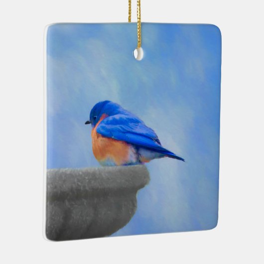 Bluebird-Malerei - Original Bird Art Keramikornament (Rechts)