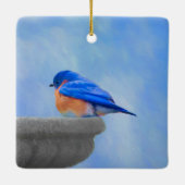 Bluebird-Malerei - Original Bird Art Keramikornament (Rückseite)