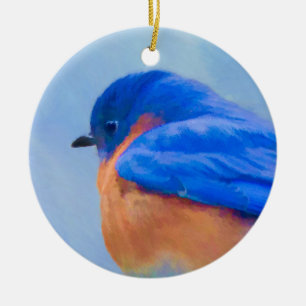 Bluebird-Malerei - Original Bird Art Keramikornament