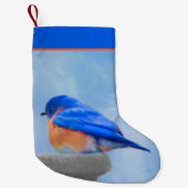 Bluebird-Malerei - Original Bird Art Kleiner Weihnachtsstrumpf (Vorderseite)