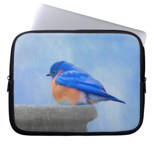 Bluebird-Malerei - Original Bird Art Laptopschutzhülle (Vorderseite)
