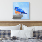 Bluebird-Malerei - Original Bird Art Leinwanddruck (Insitu (Schlafzimmer))