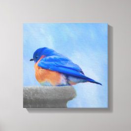 Bluebird-Malerei - Original Bird Art Leinwanddruck