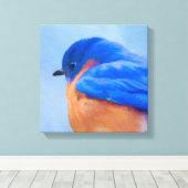 Bluebird-Malerei - Original Bird Art Leinwanddruck (Insitu (Holzboden))