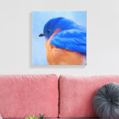 Bluebird-Malerei - Original Bird Art Leinwanddruck (Insitu (Wohnzimmer))