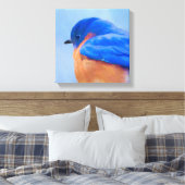 Bluebird-Malerei - Original Bird Art Leinwanddruck (Insitu (Schlafzimmer))