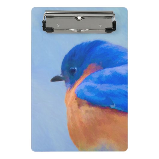 Bluebird-Malerei - Original Bird Art Mini Klemmbrett (Vorderseite)