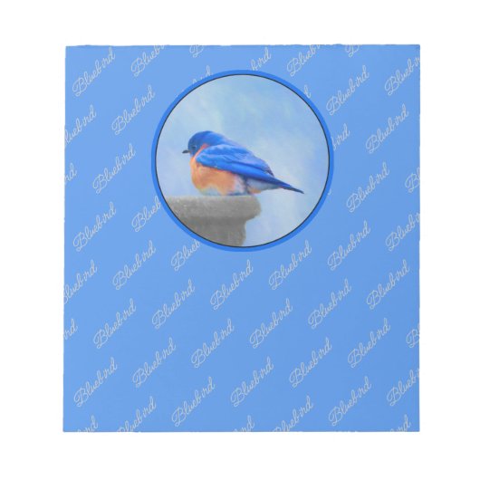 Bluebird-Malerei - Original Bird Art Notizblock (Vorderseite)