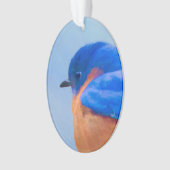 Bluebird-Malerei - Original Bird Art Ornament (Vorderseite)