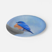 Bluebird-Malerei - Original Bird Art Pappteller (Schrägansicht)