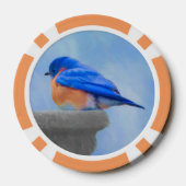 Bluebird-Malerei - Original Bird Art Pokerchips (Rückseite)