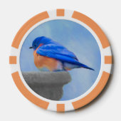 Bluebird-Malerei - Original Bird Art Pokerchips (Vorderseite)