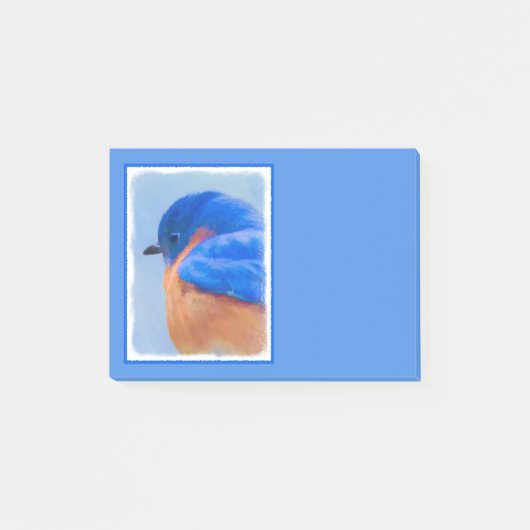 Bluebird-Malerei - Original Bird Art Post-it Klebezettel (Vorderseite)