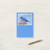 Bluebird-Malerei - Original Bird Art Post-it Klebezettel (Auf Schreibtisch)