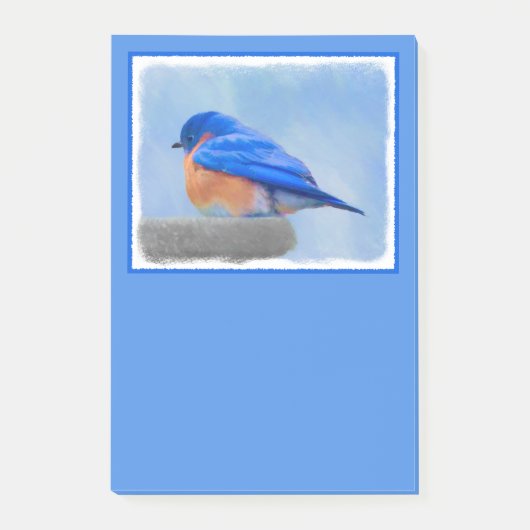 Bluebird-Malerei - Original Bird Art Post-it Klebezettel (Vorderseite)