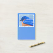 Bluebird-Malerei - Original Bird Art Post-it Klebezettel (Auf Schreibtisch)