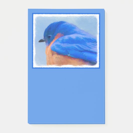 Bluebird-Malerei - Original Bird Art Post-it Klebezettel (Vorderseite)