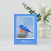 Bluebird-Malerei - Original Bird Art Postkarte (Stehend Vorderseite)