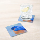 Bluebird-Malerei - Original Bird Art Rechteckiger Pappuntersetzer (Vor Ort)