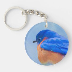 Bluebird-Malerei - Original Bird Art Schlüsselanhänger