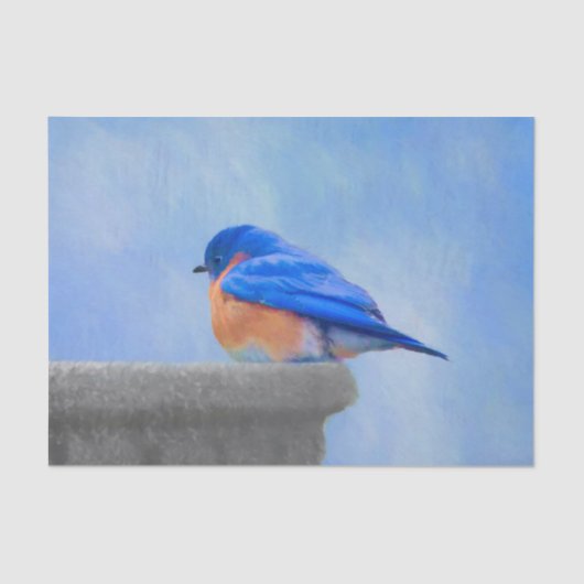 Bluebird-Malerei - Original Bird Art Seidenpapier (Vorderseite)