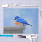 Bluebird-Malerei - Original Bird Art Seidenpapier (Handwerk)