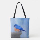Bluebird-Malerei - Original Bird Art Tasche (Rückseite)