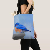 Bluebird-Malerei - Original Bird Art Tasche (Von Nahem)