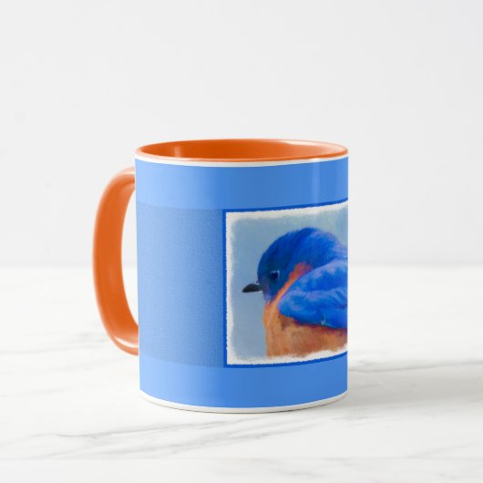 Bluebird-Malerei - Original Bird Art Tasse (Vorderseite Links)