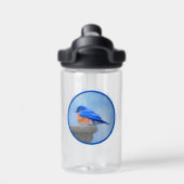 Bluebird-Malerei - Original Bird Art Trinkflasche (Rückseite)