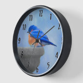 Bluebird-Malerei - Original Bird Art Uhr (Winkel)