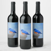 Bluebird-Malerei - Original Bird Art Weinetikett (Flaschen)