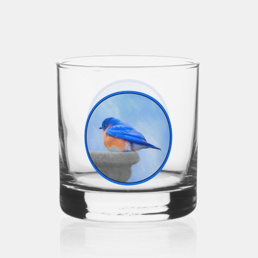 Bluebird-Malerei - Original Bird Art Whiskyglas (Vorderseite)
