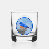 Bluebird-Malerei - Original Bird Art Whiskyglas (Rückseite)