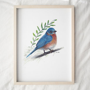 Bluebird-Malkunst Print Poster