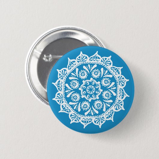Bluebird Mandala Button (Vorne & Hinten)