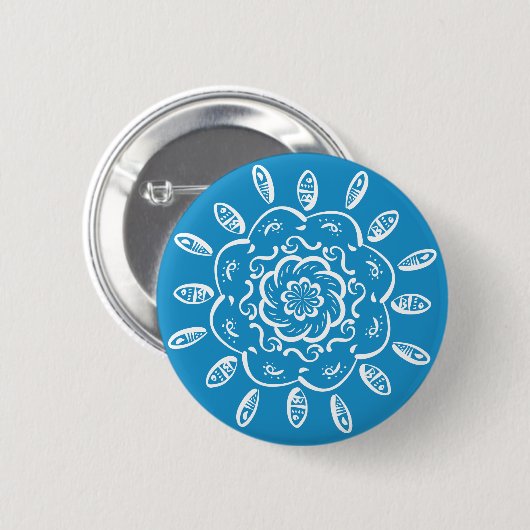 Bluebird Mandala Button (Vorne & Hinten)