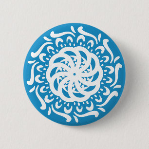 Bluebird Mandala Button