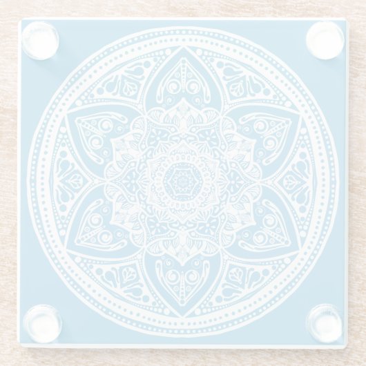 Bluebird Mandala Glasuntersetzer (Rückseite)